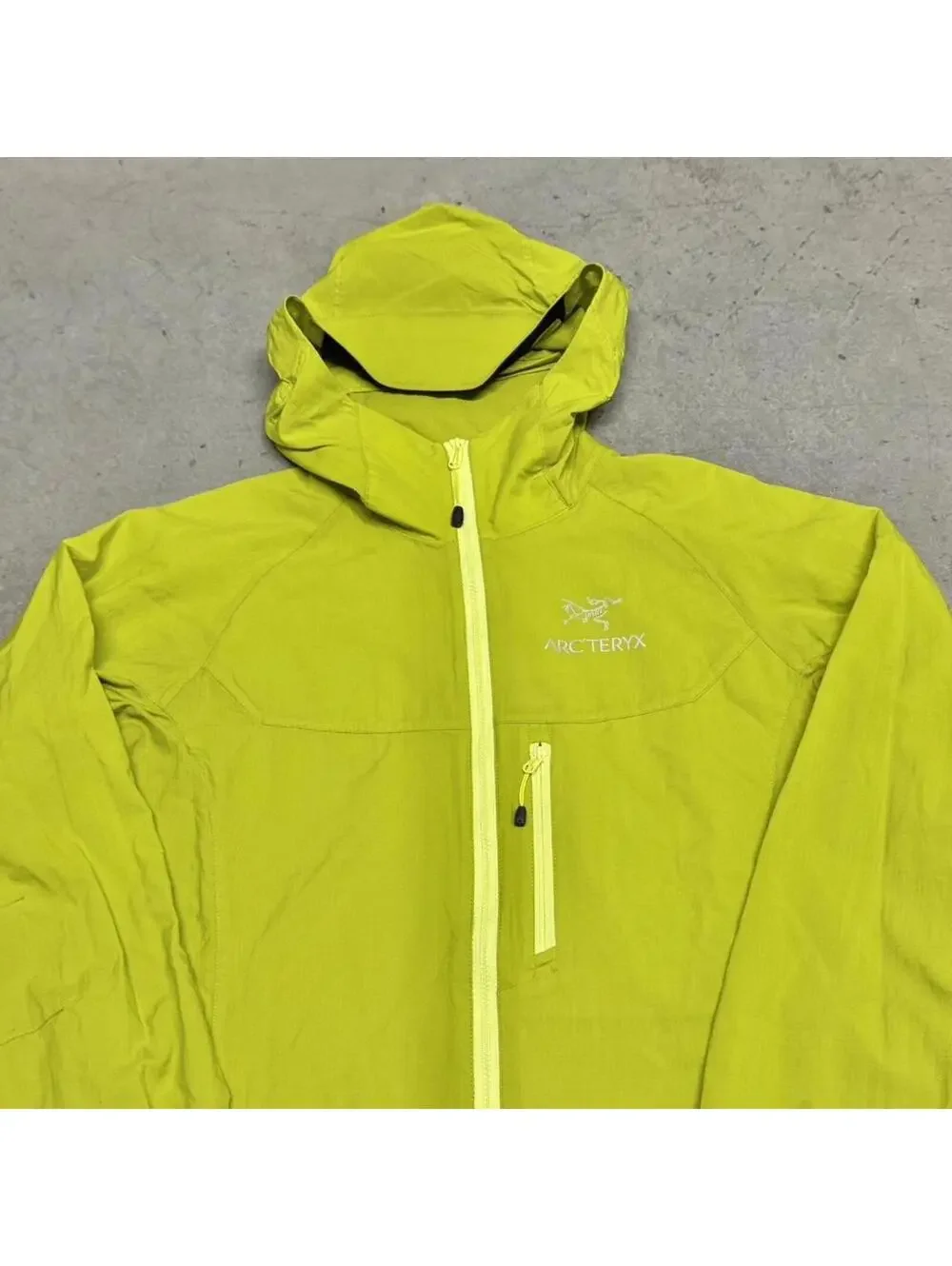 Arc'teryx Squamish Hoody Women's Small Yellow Windbreaker Jacket Light Full Zip - Picture 2 of 8
